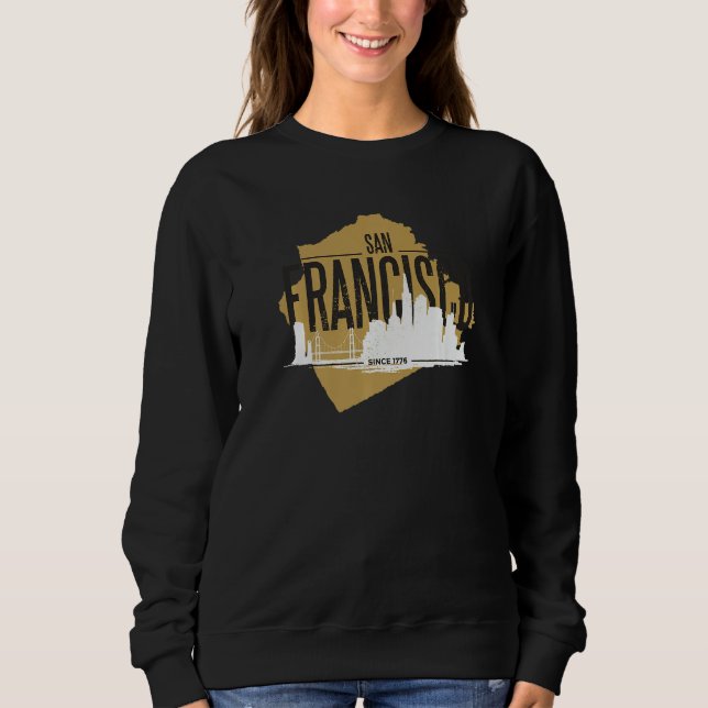 Sudadera San Francisco California Skyline Silhouette Outlin (Anverso)