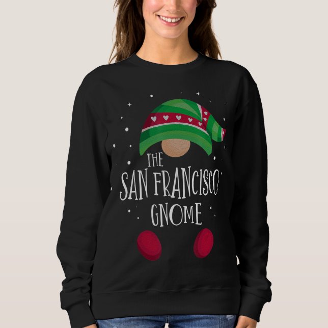 Sudadera San Francisco Gnome Family Matching Christmas Paja (Anverso)