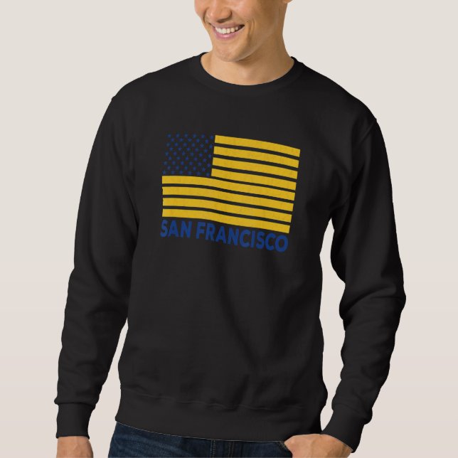 Sudadera San Francisco USA Flag BlueYellow San Francisco US (Anverso)
