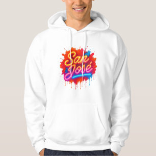 Sudadera San José Retro Neon Script Street Art Splash