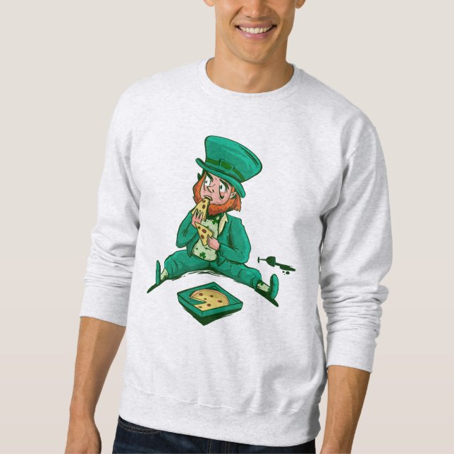 Sudadera san patricus leprechaun pizza (Anverso)