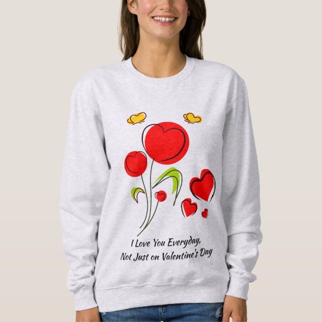 Sudadera San Valentín de corazón rojo (Anverso)