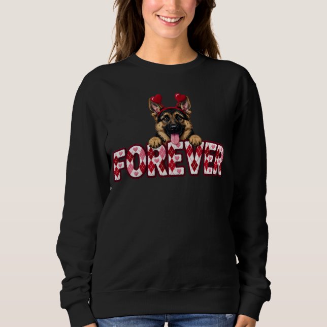 Sudadera San Valentín de Pastor Alemán (Anverso)