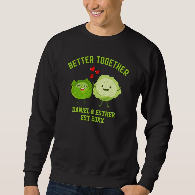 Sudadera San Valentín MEJOR JUNTOS Repollo Adorable Parejas (Anverso)