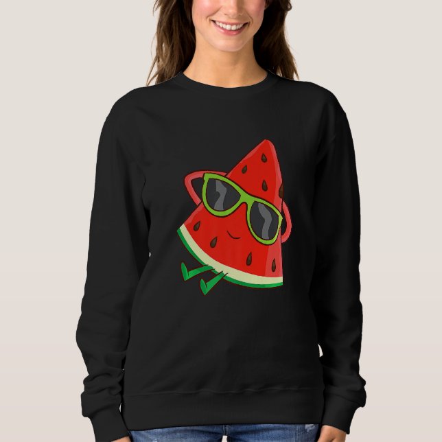 Sudadera Sandía Melón de Verano Con Gafas de Sol  Sandía (Anverso)