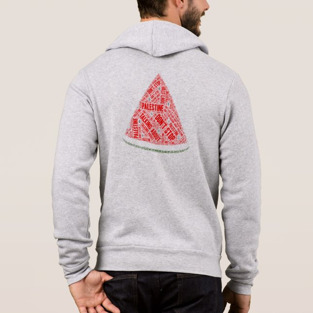 Sudadera sandía No dejes de hablar de Palestina (Reverso)