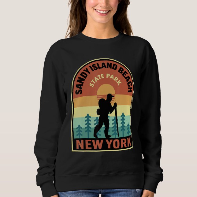 Sudadera Sandy Island Beach State Park New York Retro Hikin (Anverso)