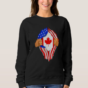 Sudadera Sangre Canadiense Dentro De Mí Bandera De Estados