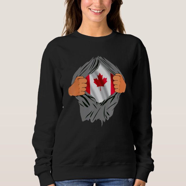 Sudadera Sangre canadiense dentro de mí hoja de arce Bander (Anverso)