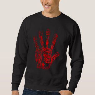 Sudadera Sangre de Mano Roja Indígena Nativa Americana T