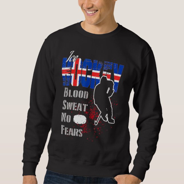 Sudadera Sangre sudorada en Islandia sin miedo al hockey so (Anverso)