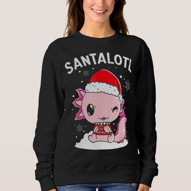 Sudadera Santa Axolotl Amphibian Merry Christman Xmas Day A (Anverso)