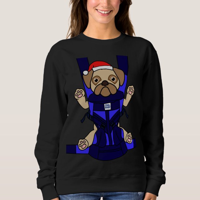 Sudadera Santa Baby Pug Divertido Perro Cute Mamá Papá Navi (Anverso)