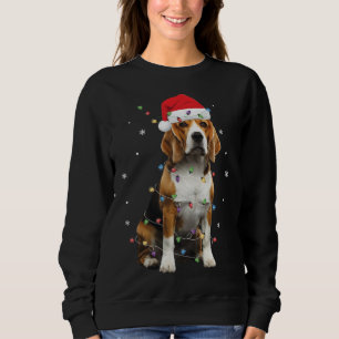 Sudadera Santa Beagle con luces de Navidad Divertido amante