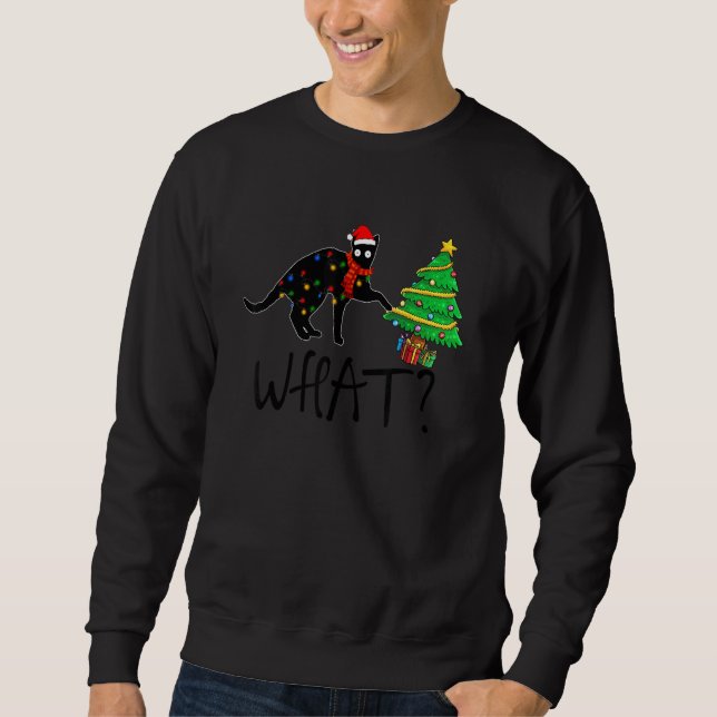 Sudadera Santa Black Cat and Christmas Light  What (Anverso)