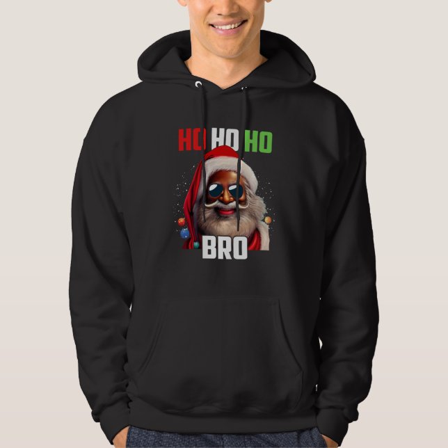 Sudadera Santa Claus Black Afro African American Ho Ho Ho C (Anverso)