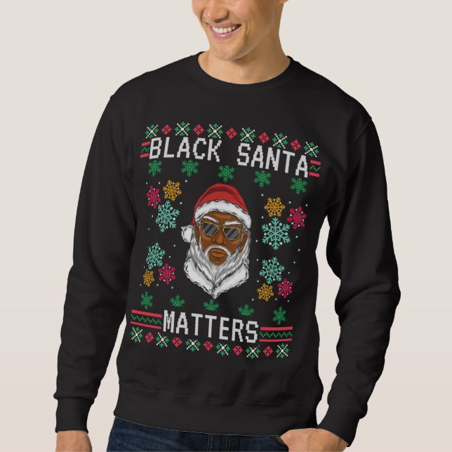 Sudadera Santa Claus Black Mates Navidades Familia Pajama (Anverso)