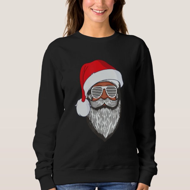 Sudadera Santa Claus Black Xmas Santa Afro African American (Anverso)