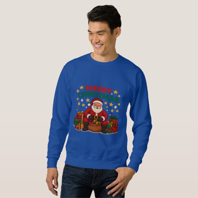 Sudadera Santa Claus Christmas Men's Holiday Sweatshirt (Anverso completo)