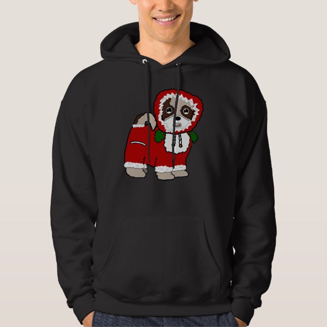 Sudadera Santa Claus Coat Shih Tzu Maltese (Rojo) (Anverso)