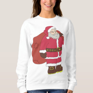 Sudadera Santa Claus de rojo con bolsa de regalo y anteojos