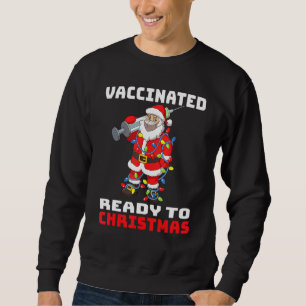 Sudadera Santa Claus En Luces De Máscara Vacunadas Listas P