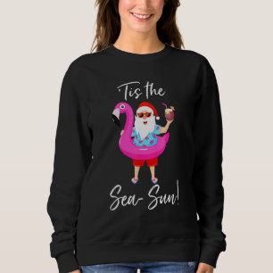 Sudadera Santa Claus Flamingo Float This The Sea Sun Christ