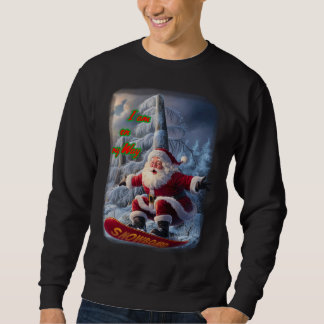 Sudadera Santa Claus having fun with a Snowboard on a Black