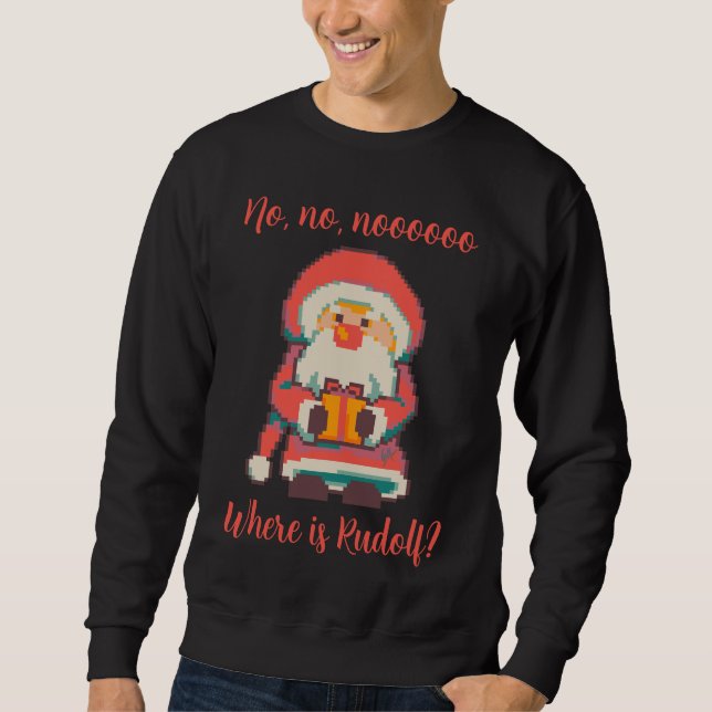 Sudadera Santa Claus Ho, Ho, Pixelart, Pixel Art  (Anverso)