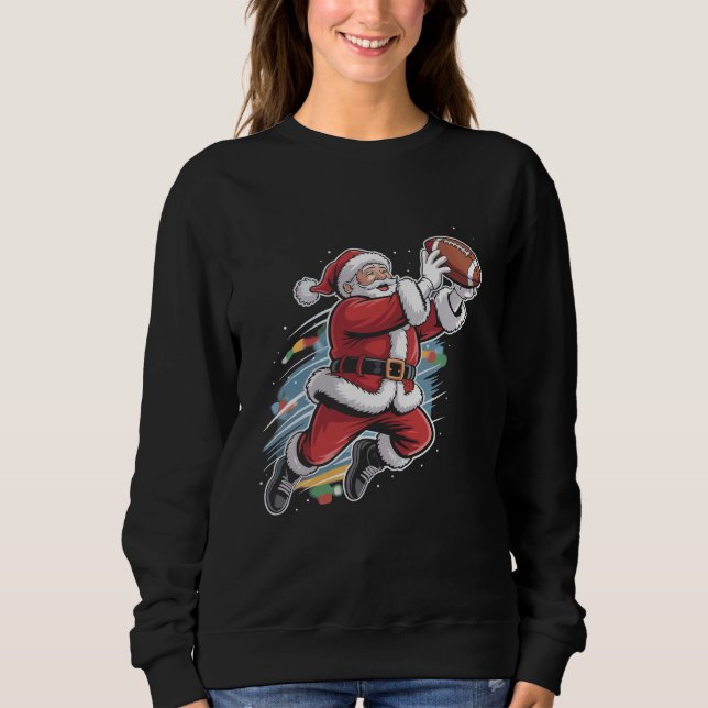 Sudadera Santa Claus juega a Navidades de fútbol americano (Anverso)
