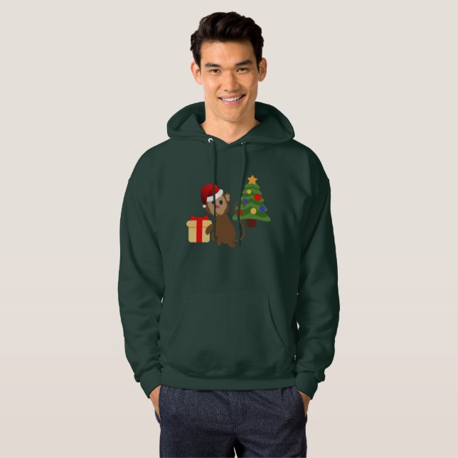 Sudadera santa claus monkey emoji camiseta con capucha (Anverso completo)