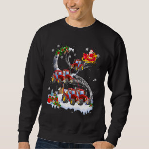 Sudadera Santa Claus Riding Tractores Sleigh Tractor Xmas