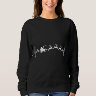 Sudadera Santa Claus Sleigh Y Reindeer EKG Heartbeat Chris