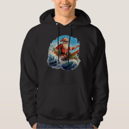 Sudadera Santa Claus surfeando olas de trituración Hoodie