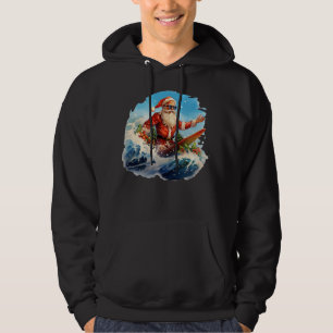 Sudadera Santa Claus surfeando olas de trituración Hoodie