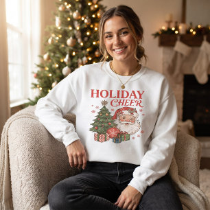 Sudadera Santa Claus Vintage y Árbol de Navidad Alegría Nav