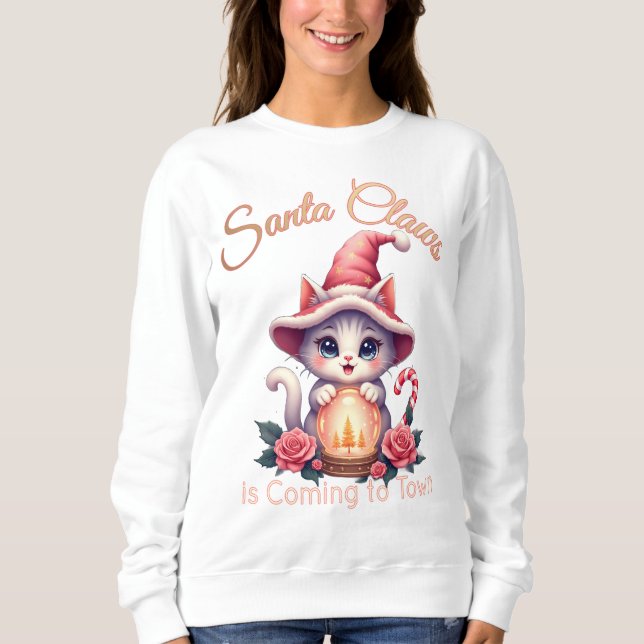 Sudadera Santa Claws – Cute Holiday Cat Design (Anverso)