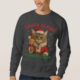 Sudadera Santa Claws is Coming to Town Cat T-Shirt