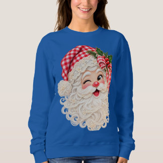 Sudadera Santa de Navidad de Encaje Retro Personalizado, Fe