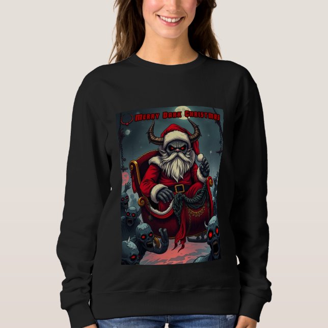 Sudadera Santa diablo gótico Navidad oscura alegre (Anverso)
