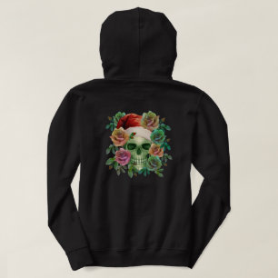 SUDADERA SANTA DIVERTIDO CALAVERA VERDE Y FLORAL DE NAVIDAD