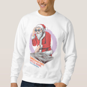 Sudadera Santa DJ Fiesta de Navidad Amante de la Música