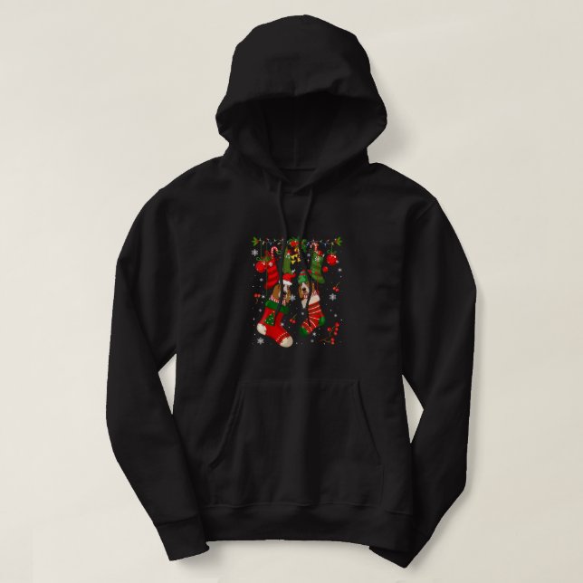 Sudadera Santa Elf Basset esconde dentro de Navidades Socks (Diseño del anverso)