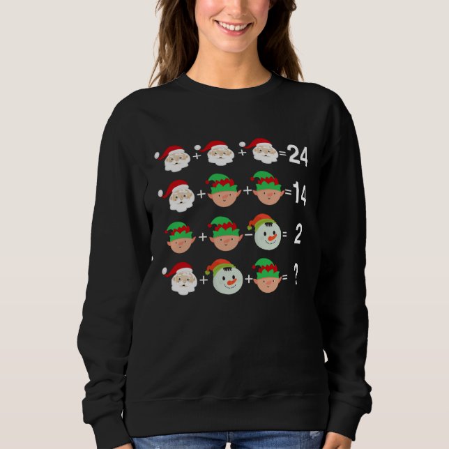 Sudadera Santa Elf Snowman Equation Math Teacher Christmas (Anverso)