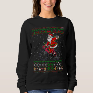 Sudadera Santa en bicicleta montando bicicleta en bicicleta