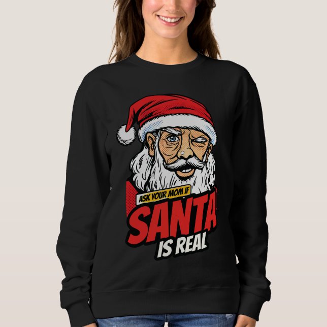 Sudadera Santa es Real – Pregúntale a tu Mamá Arte Pop Sant (Anverso)