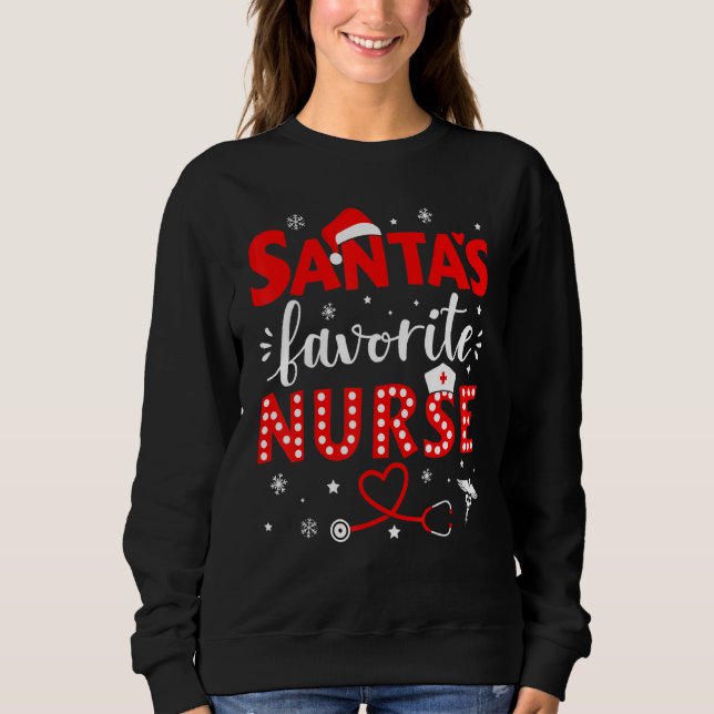 Sudadera Santa favorite nurse for christmas in hospital 2 (Anverso)
