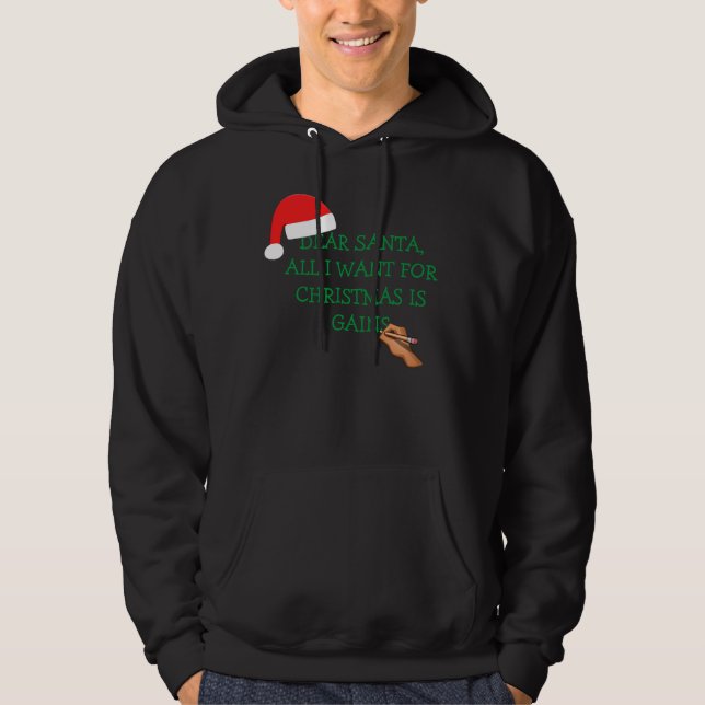 Sudadera Santa gana la carta con engaño negro (Anverso)