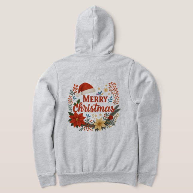 Sudadera Santa Hat Merry Christmas Zip Hoodie (Distribución Reverso )
