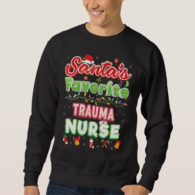 Sudadera Santa Hat Navidades de enfermeras de trauma favori (Anverso)